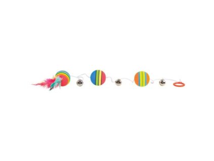 Quả bóng cầu vồng có dây có chuông 3,5 cm/80 cm