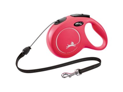 Flexi New Classic  šňůra, červená (Provedení M: délka 8 m, do 20 kg)