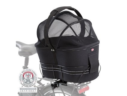 Prepravka na zadný nosič bicykla pre psa, kryt sieťovina 29 x 42 x 48 cm (max. 6kg)