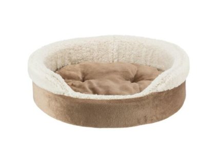 COSMA ovales Bett 60 x 50 cm braun/beige im.Fell