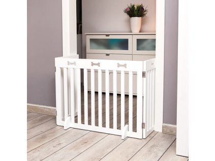 Gate for dogs 3 parts 82-124 x 61 cm white