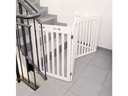 Gate for dogs 4 parts 60-160 x 75 cm white