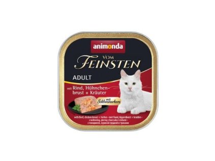 V.Feinsten CORE Rind, Hähnchenbrust + Kräuter für Katzen 100g