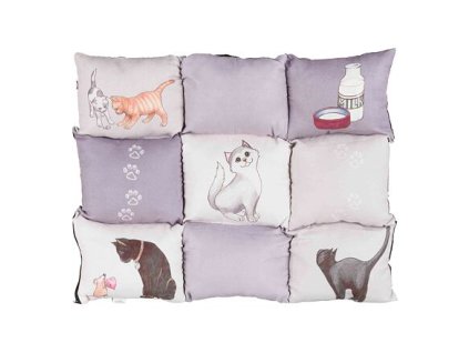 Thảm mềm màu PATCHWORK mèo 55 x 45 cm màu xám