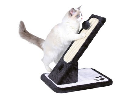 Scratcher with toy, inclined platform 30x42x40cm black/cream