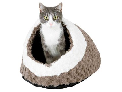 Be Eco plush cave KALINE, 35 x 26 x 41 cm, dark grey/cream