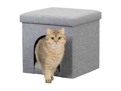 ALOIS cave stool, woven fabric 38x40x38 cm gray