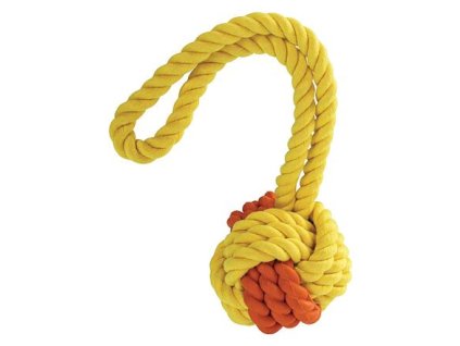 Kombinovaný Monty míč přírodní guma a bavlna s poutkem HipHop (Provedení ø 9,5 cm/ 31 cm, modro/zelená)