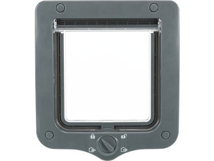 Cửa mèo đi qua, có hầm, 4 chiều, 20x22cm, màu xám