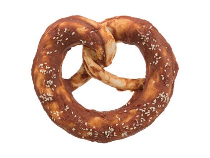 DentaFun Pretzel, buffalo skin covered with duck meat (50 pcs), ø10cm, 75 g/pc