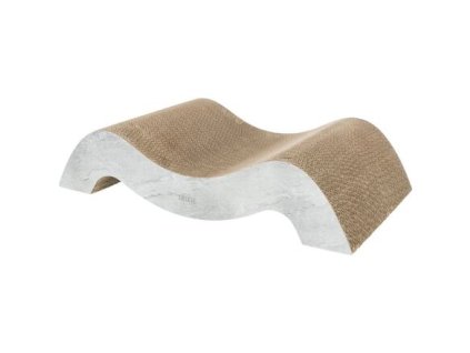 XXL double wool scratcher, 64 × 14 × 37 cm, cardboard, gray