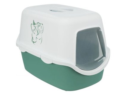 VICO überdachte Toilette mit Tür mit Aufdruck, ohne Filter 56 x 40 x 40 cm, grün/weiß - NACH VERKAUF