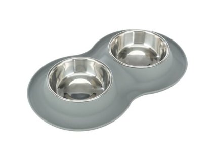 Bộ bát thấp bằng thép không gỉ có tấm lót silicon, × 0,4 l/ø 16 cm/40 × 5 × 23 cm, màu xám