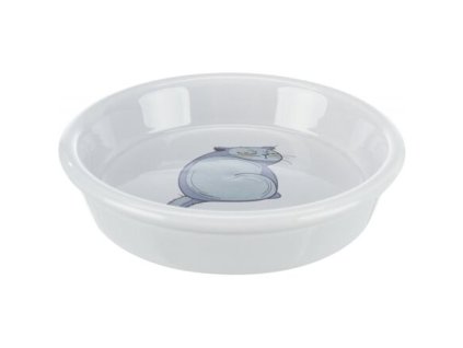 Ceramic bowl with a cat motif, 0.25 l/ø 13 cm, gray