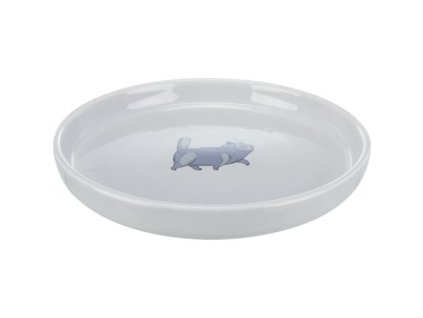 Miska ceramiczna dla kotów niska i szeroka 0,6 l/ø 23 cm, kolor szary