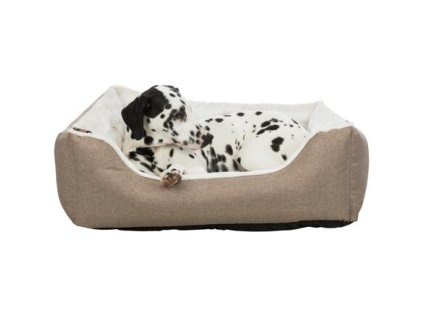 NELLI Bett, rechteckig, voluminöse Kanten, 80 x 65 cm, hellbraun/beige - SALE