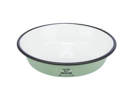 Enamel/stainless steel bowl, shallow, 0.2 l/ø 12 cm, green
