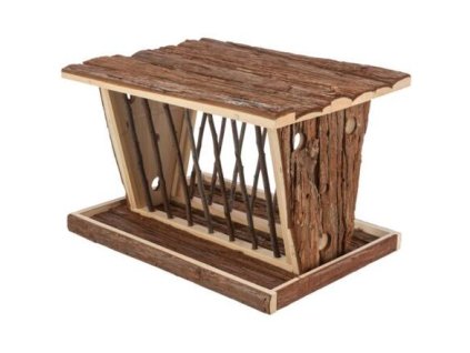 Crib for hay 40 x 22 x 30 cm, freestanding, natural wood