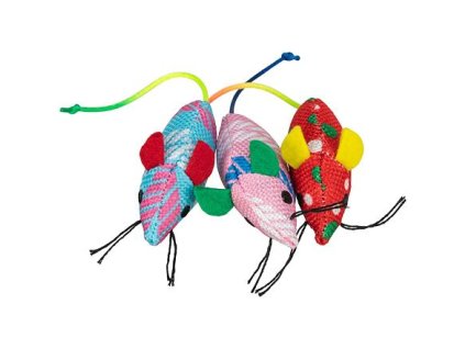 Myška tkaná s catnipem, 7 cm, různé barvy