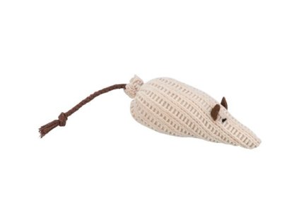 Maus mit Katzenminze gewebt, 12 cm, beige