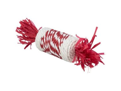 Xmas Candy Roll - 100% natural rodent toy, 18 cm, red/white