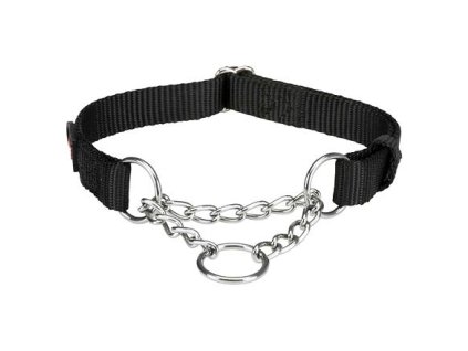 Nylonový polostahovací obojek PREMIUM - černá (Provedení S-M:30-40cm/15mm)