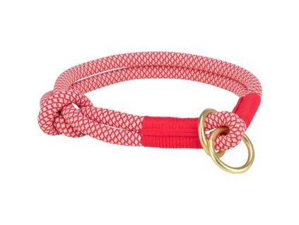 Soft Rope kulatý polostahovací obojek, červená/krémová (Provedení L-XL: 55 cm/ 10 mm)