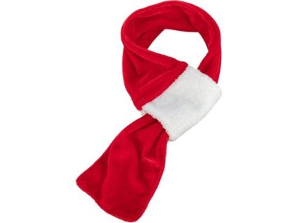 Xmas SCARF - vánoční sametová šála, červená/bílá (Provedení 90 cm)