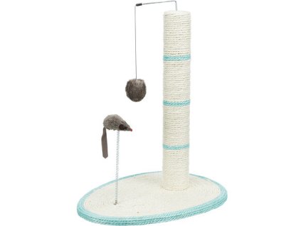 Scratching post cylinder 50cm+ball, mouse+spring on platform 40x30cm
