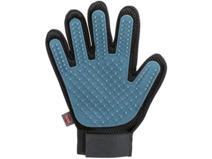 Pflegende Massagehandschuhe schwarz/blau 16 x 24 cm