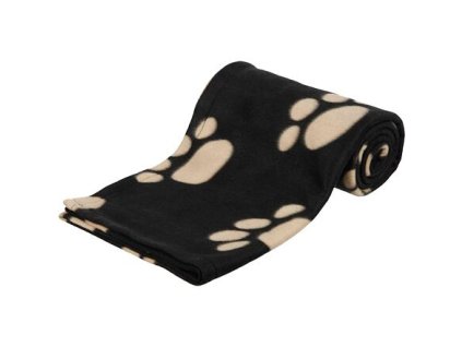 Fleece blanket BARNEY 150x100cm - black with beige feet