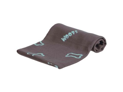 Chăn lông cừu BEANY 100x70cm - xám sọc xanh