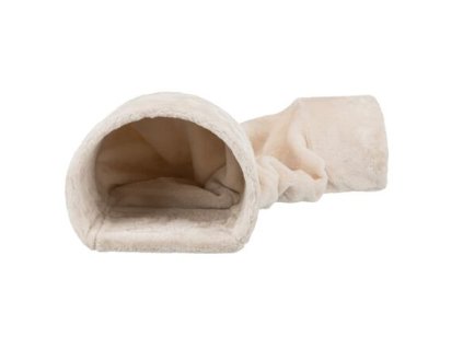 Plush tunnel for rodents 27 × 21 × 80 cm, 2 reinforced exits, beige