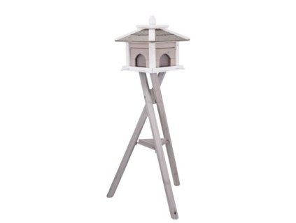 Natura Outdoor Tripod Feeder, 46 × 35 × 46 cm/ 1,36 m, gỗ thông, xám/trắng