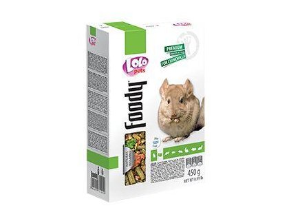 Thực phẩm hoàn chỉnh LOLO Foody cho sóc chinchilla hộp 450 g