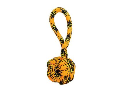 Tug of war with knotted ball HipHop ROPE ø 7cm /20 cm, neon orange, black, yellow