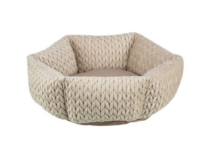LIVIA kulatý sametový pelech, ø 50 cm,  písková