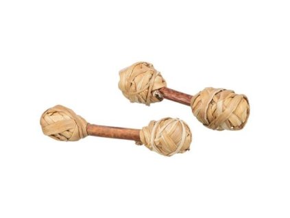 Bộ 2 quả tạ, đồ chơi/gặm nhai cho chuột, 9 x 2 cm, gỗ/cỏ