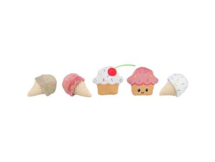 Ice cream / cake, toy with catnip, 7 cm, plush, various types