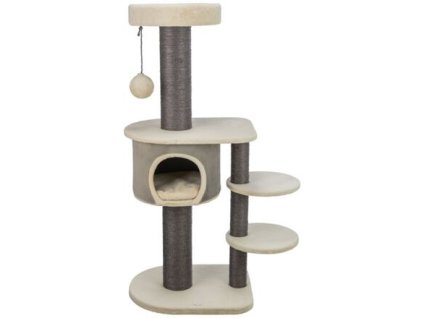 Kratzbaum MARCELLO, 140 cm, 4 Plattformen, Kuckuck, Kugel, creme/grau