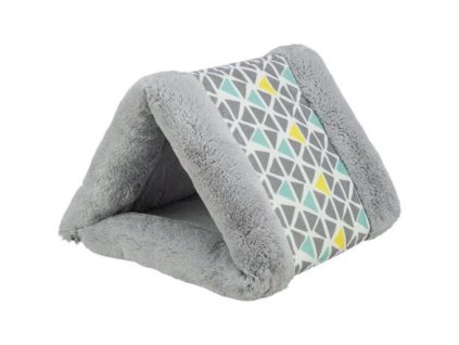 Plush tent/cave SUNNY for rabbits, guinea pigs, 44 x 33 x 40 cm, gray