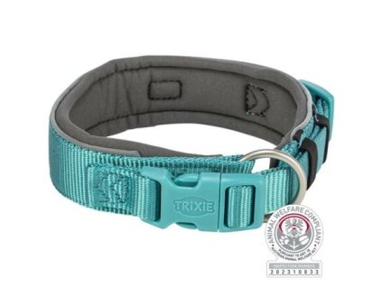 PREMIUM obojek extra široký, aqua/grafit (Provedení L-XL: 53-62 cm/50 mm)
