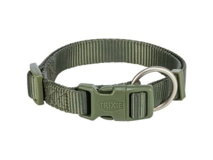 Nylonový obojek PREMIUM, olivově zelená (Provedení S:25-40cm/15mm)