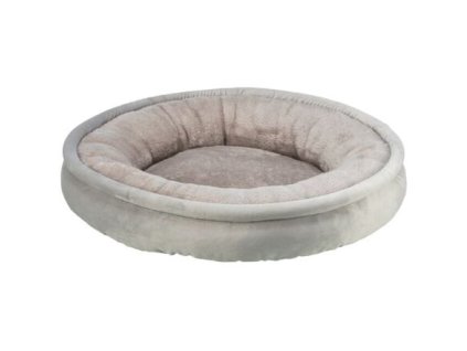 Kulatý sametový pelech EMMI, s okrajem, světlešedá (Provedení ø 80 cm)