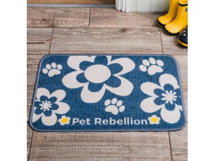 PET REBELLION Koberecek pod misku Dinner Mate Flowers Blue 40x60cm 1607202416301192881