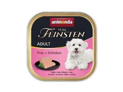 ANIMONDA Pastete ERWACHSENE (LEICHTES MITTAGESSEN) – Truthahn + Schinken für Hunde 150 g