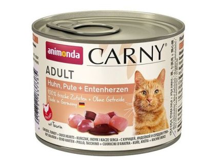 ANIMONDA Dosenfutter CARNY Adult - Huhn, Truthahn + Entenherz 200g
