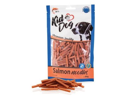 KIDDOG Fleischnudeln - Lachs für kleine Hunde und Katzen 80 g