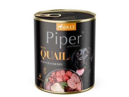 NEW PIPER with quail and cranberries, canned for dogs 800g