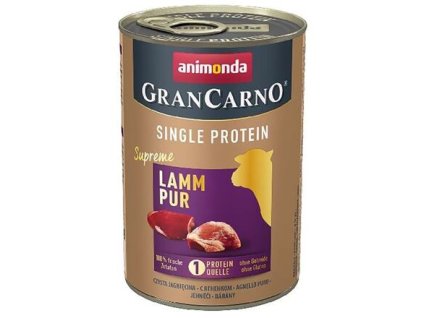 GRANCARNO Single Protein 400 g čisté jehněčí, konzerva pro psy